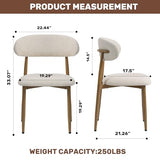 UVV Dining Chairs Set of 8, Metal Kitchen Chairs with Modern Fabric Upholstered for Dining Room, Beige