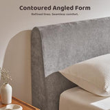 RECCI AirFrame Queen Upholstered Bed Frame with Ergonomic Angled Headboard