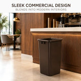 Getzi 5 Pack Brown 25 Gallon Square Commercial Trash Can, Heavy Duty