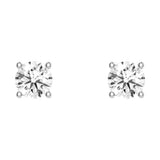 MSBLUE®White 2 Ct. DEW Round Brilliant 4-Prong Solitaire Stud Earrings | Alternative | D Color VVS1 Clarity | Hypoallergenic, For Anniversary, Gift, Women