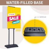 Heavy-Duty Weighted Base Poster Stand - Adjustable Double-Sided Display up to 80 inches