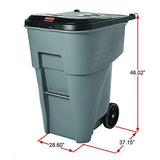 Rubbermaid Commercial Products BRUTE Rollout Trash/Garbage Can/Bin with Wheels, 95 Gal, Gray