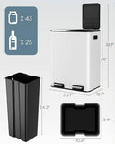 Dual Trash Can, Stainless Steel Kitchen Garbage Bin, Recycle Dustbin with Odor Control Box