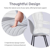 Lecafur HL Boucle Dining Chair with Built-in Handle Metal Legs, Grey