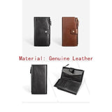 Leather Men's Wallet Long Business Retro Oxhide Large Capacity Zipper Handbag