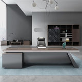 Large L Shaped Executive Desk with Drawers Lateral Cabinet Computer Workstation for Home Office