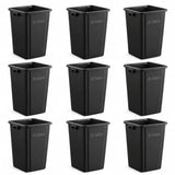 Getzi 9 Pack Black 25 Gallon Square Commercial Trash Can