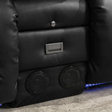 URRED Power Loveseat Recliner Sofa with Massage and Heat，Black