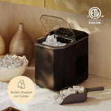hOmeLabs Countertop Ice Maker – Includes Ice Scoop & 5 Ice Bags, Black Portable Ice Maker for Home/Kitchen/Bar/Dorm/RV