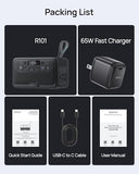 2026 Portable Power Station 28000mAh LiFePO4 Battery with 65W Charger, Solar Power Bank with AC Outlet 100W/110V, USB-C PD Two-Way Fast Charging Small Generator for Laptop, Camping, Home, Office