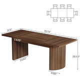 Conference Table for 6-8 People, 6.56 ft Large Rectangle Meeting Table with Double Pedestal