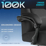 GTPLAYER Gaming Chair Fabric with Pocket Spring Cushion, High Back Ergonomic Computer Chair, Black