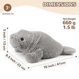 Manatee Stuffed Animals, Microwavable Stuffed Animal Adorable Fluffy Manatee Plush for Warmth Comfort, Heatable Coolable Lavender Scent Toy, Cute Soft Plushie Gift for Kids Adult & Children Boys Girls