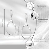Silver Drop Earrings for Women Teardrop Leverback Dangle Earrings Jewelry