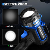 FORTO Compact Rechargeable Spotlight with Adjustable Focus,Long Running Handheld Spot Light with Foldable Stand,LED Spot Lights Outdoor for Boating Hunting Camping Hiking