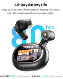 NC20 Pro Active Noise Cancelling Wireless Earbuds with Smart Touch Screen, LDAC Hi-Res Audio
