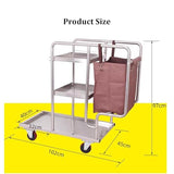 Stainless Steel Cleaning Cart, Mobile Tool Trolley for Commercial Housekeeping, Ideal for Garden