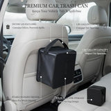 Syyavrrta 1 Pack Car Trash Can with Lid, Foldable Oxford Cloth Auto Garbage Bin