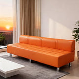 PU Leather Waiting Room Bench with Back Modern Leisure Sofa 550LBS Stable Wood