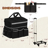 Large Cleaning Caddy Bag with Detachable Trolley, Handles and Shoulder Strap for Cleaners Housekeepers