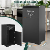 Wooden Restaurant Trash Can Cabinet with Tray Holder – 35-Gallon Commercial Indoor Trash Can