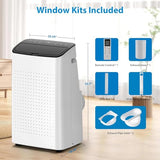 GarveeTech 14000 BTU Portable Air Conditioner - 4 in-1 Cooling, Dehumidifier, Fan & Sleep Mode, Quiet AC Unit for Rooms up to 750 Sq.Ft, 24H Timer, Remote & Window Kit Included, Black Cover