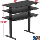 5 x 28 Inches Electric Height Adjustable Standing Desk with Drawer and Memory Preset