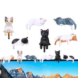 RCAGCAT 6Pcs Mini Cat Office Figurines, Cute Resin Computer Monitor Miniature Cat Desk Set for Office, Home Decoration Perfect Cute Cat Gift for Cat Lovers