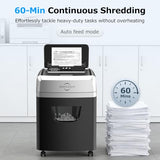 BONSEN 150-Sheet Autofeed Paper Shredder Heavy Duty, 60 Mins Micro-Cut Shredder for Office