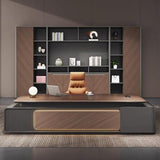 DUWEIKE Modern Executive Desk, L-Shaped Office Writing Computer Table