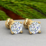 0.25 Ct Round Cut Lab-Grown Diamond 4-Prong Stud Earrings in 10K Gold