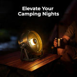 BougeRV Portable Fan Rechargeable, 20000mAh Battery Powered Fans with 4 Wind Speeds Hook Brighter Light LCD Display 270° Rotatable for Camping, Tent, Outdoors, Office, Travel, RV