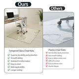 Koonmi Tempered Glass Chair Mat for Hardwood Floors & Carpets, 30" x 55“ Transparent Heavy Duty Office Floor