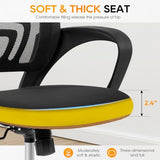 BestOffice | Ergonomic Office Chair | Mid-Back Swivel Desk Chair | Breathable Backrest & Lumbar Support | Adjustable Height