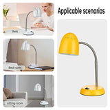 Eye-Caring Table Lamp of Simple Designs Home E26 Led Screw Basic Metal Desk Lamp with Flexible Gooseneck Hose Neck, On/Off Switch(Yellow)
