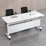 Folding Conference Table with Flip-Top Design, with Caster Rectangular Modular Conference Room Table