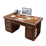 Solid Wood Computer Desk with 3 Drawers, Home Office Desk PC Laptop Study Table