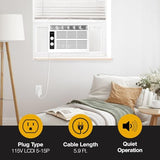 Whirlpool 5,000 BTU 115V Window Air Conditioner & Dehumidifier with Mechanical Controls, Window AC Unit for Apartment, Dorm Room, & Small Rooms up to 150 Square Feet in White