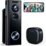 Doorbell Camera Wireless No Subscription, 2K Video Doorbell with Chime, 2-way Audio