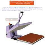 16x24 Manual Heat Press Machine with Slide-Out Base, 2000W Clamshell Heat Press for T-Shirts