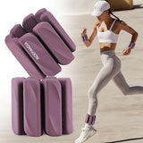 INDEPANDIA Wrist & Ankle Weights for Women and Men, 2lbs Pair Adjustable Silicone Weighted Bangles for Arm & Leg Workouts, Dusty Orchid