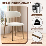UVV Dining Chairs Set of 8, Metal Kitchen Chairs with Modern Fabric Upholstered for Dining Room, Beige