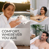 Luxury Bath Pillow for Tub - Thick and Comfortable Bathtub Pillow Support for Head and Neck and Back - Washable Quick-Drying Bath Pillows - Bath Cushion for Home Spa - Fits Any Bathtub - Light Gray