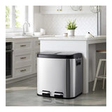 zhongxlla Bathroom Trash Can, Dual Compartment Step Trash Can