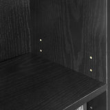 71" Triple Wide Bookshelf, 6 Tier Tall Bookshelf, Large Arched Bookcase with Curved Baffle