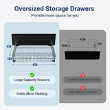 Allewie King Size Bed Frame with 2-Tier Storage Headboard & 2 Large Drawers