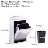 This Pull Out Trash Can Cabinet, Stainless Steel Built-in Garbage Bin for Bathroom