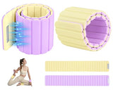 BECOJADDE Wrist Weights Ankle Weights for Women 1 Pair (2.2 lb Each) Silicone Magnetic Leg Arm Weighted Bracelet for Home Yoga Pilates, Yellow Lavender