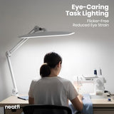 Lumens 24W LED Desk Lamp – Shadow-Free Task Lighting | 4-Level Dimming | Home Office & Crafts Use