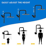 Shower Head Combo, Black 8'' High Pressure Rain/Rainfall Shower Head,5 Ryamen